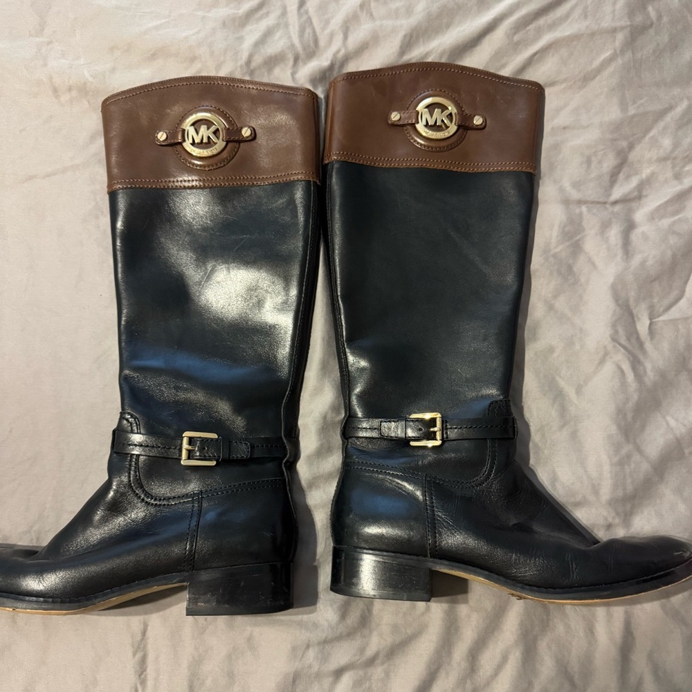 Michael Kors black and brown boots
